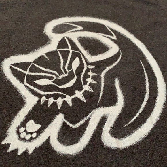 TEEPUBLIC, Black Panther x Lion King Graphic T-shirt, Heathered Black, LARGE - Picture 1 of 8